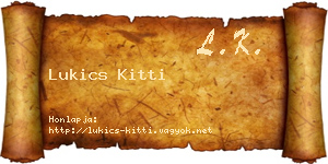 Lukics Kitti névjegykártya